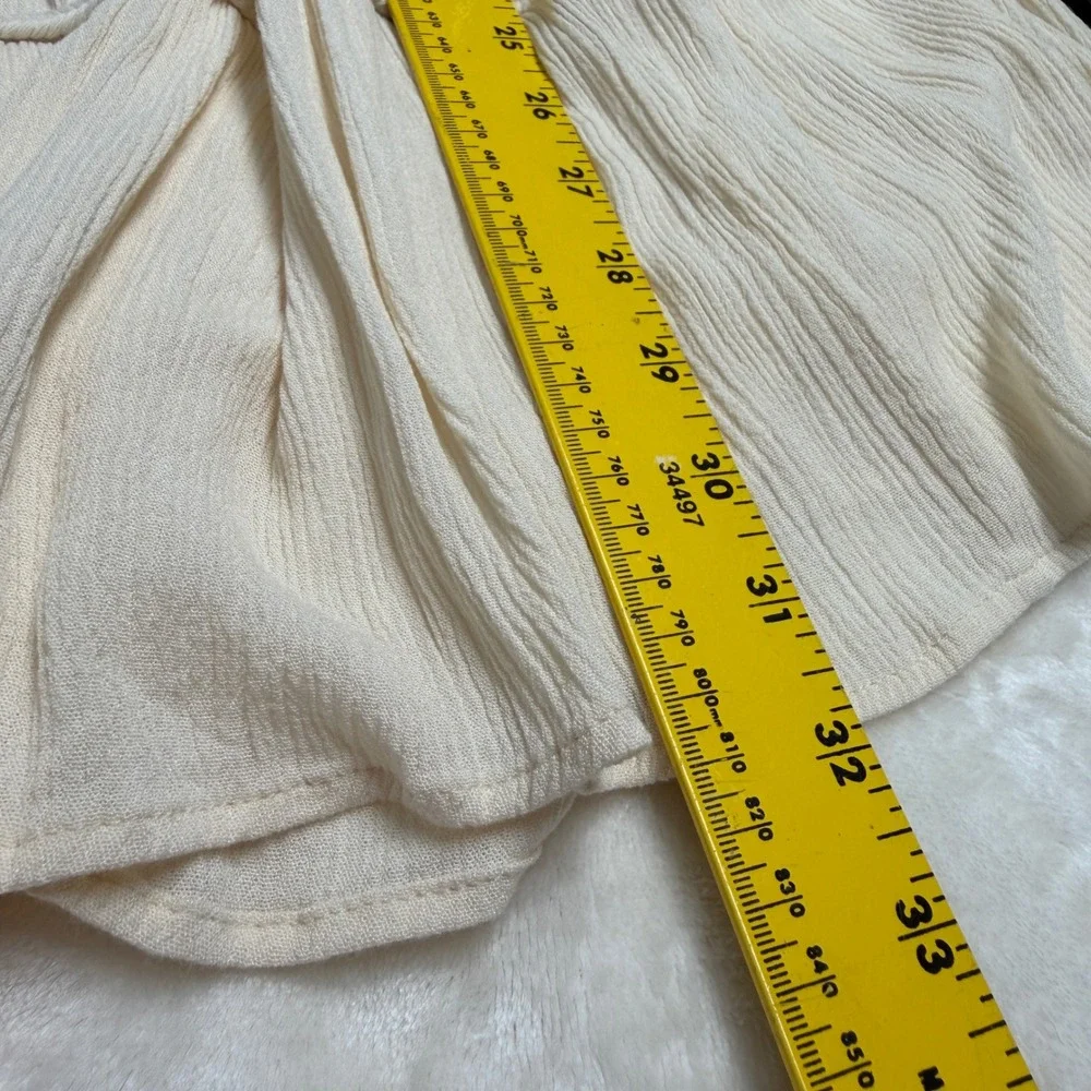 Bow & Arrow Womens L Beige Prairie Skirt Tiered Gauze‎ Boho Maxi Elastic Waist